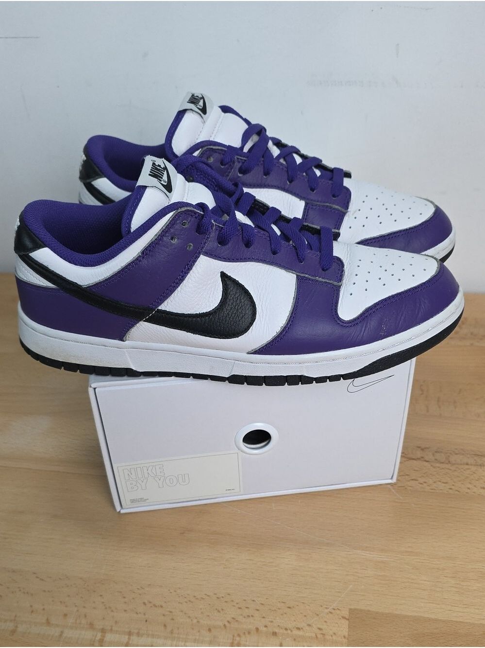 Nike Dunk Low — White, Purple, Black Size 10  Used.